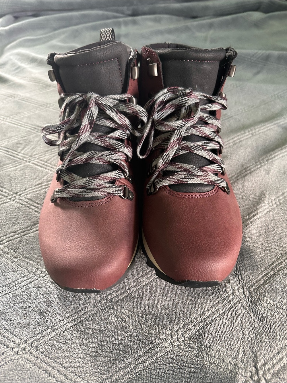 Merrell Burgundy and Black Rugged Tread Hiking Boots